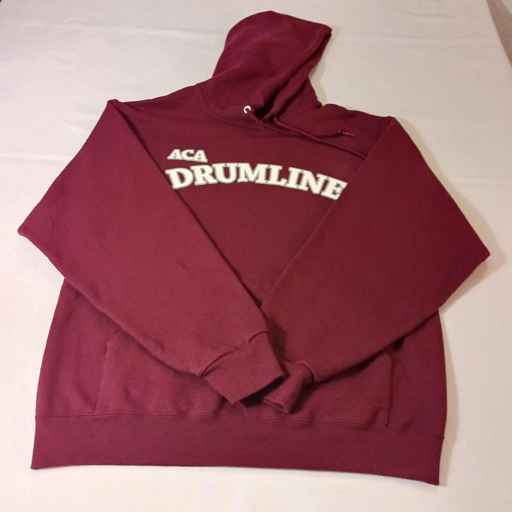 Jerzees Nublend ACA DRUMLINE Men's Red Cotton Blend Pullover Hoodie Sweatshirt M